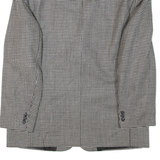 Mens Blazer Jacket Black Wool Geometric XL