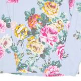 JOULES Womens Printed Top Purple Long Sleeve Floral UK 10