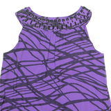 CALVIN KLEIN Womens Printed Vest Purple Sleeveless Crazy Pattern L