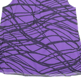 CALVIN KLEIN Womens Printed Vest Purple Sleeveless Crazy Pattern L