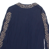 MONSOON Womens Printed Blouse Blue Long Sleeve UK 8