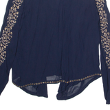 MONSOON Womens Printed Blouse Blue Long Sleeve UK 8