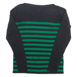 LAUREN RALPH LAUREN Womens Printed Top Green Long Sleeve Striped L