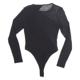 REISS Womens Bodysuit Black Long Sleeve XS