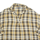 FRENCH COLLECTION Womens Printed Top Yellow V-Neck Long Sleeve Check XL