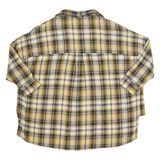 FRENCH COLLECTION Womens Printed Top Yellow V-Neck Long Sleeve Check XL