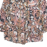 FRENCH COLLECTION Womens Printed Top Pink Long Sleeve Animal Print UK 10