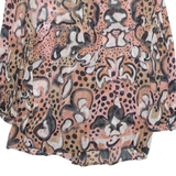 FRENCH COLLECTION Womens Printed Top Pink Long Sleeve Animal Print UK 10