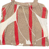 Womens Printed Vest Brown Sleeveless Crazy Pattern S