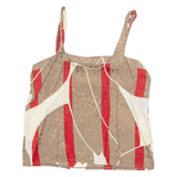 Womens Printed Vest Brown Sleeveless Crazy Pattern S