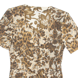 Womens Printed Blouse Brown Floral S