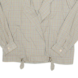 Womens Wrap Blouse Brown V-Neck Long Sleeve Check XL