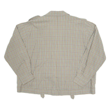 Womens Wrap Blouse Brown V-Neck Long Sleeve Check XL