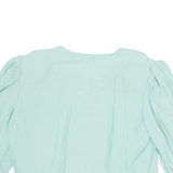 Womens Cropped Blouse Blue 3/4 Sleeve Viscose L