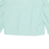 Womens Cropped Blouse Blue 3/4 Sleeve Viscose L