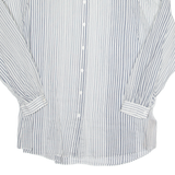 Sheer Womens Printed Blouse Grey Long Sleeve Striped M