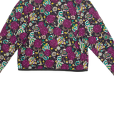 Womens Printed Blouse Purple Long Sleeve Floral M