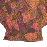 Womens Printed Top Brown V-Neck Long Sleeve Crazy Pattern M