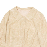 Womens Printed Blouse Cream 3/4 Sleeve Floral L