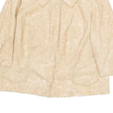 Womens Printed Blouse Cream 3/4 Sleeve Floral L