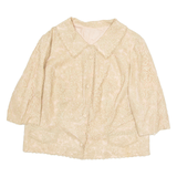 Womens Printed Blouse Cream 3/4 Sleeve Floral L