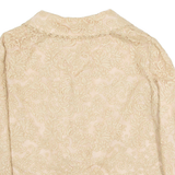 Womens Printed Blouse Cream 3/4 Sleeve Floral L