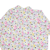 Womens Printed Blouse White 3/4 Sleeve Floral 2XL