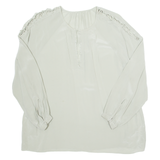 Sheer Womens Top Green Long Sleeve XL