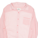 UGG Sheer Womens Printed Shirt Red Long Sleeve Check L