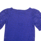 PHASE EIGHT Womens Printed Top Blue Puff Sleeve Floral UK 8