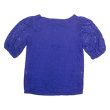 PHASE EIGHT Womens Printed Top Blue Puff Sleeve Floral UK 8