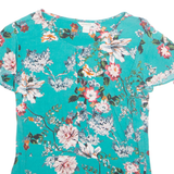 MONSOON Womens Printed Top Green Floral UK 10