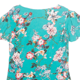 MONSOON Womens Printed Top Green Floral UK 10