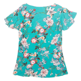 MONSOON Womens Printed Top Green Floral UK 10