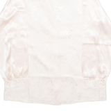 Womens Printed Blouse Pink V-Neck Long Sleeve Floral L