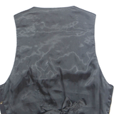 Womens Printed Waistcoat Black V-Neck Sleeveless M