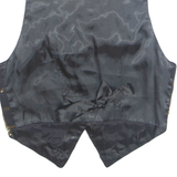 Womens Printed Waistcoat Black V-Neck Sleeveless M