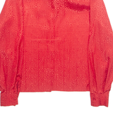 Womens Printed Blouse Red Long Sleeve Animal Print L