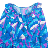 Womens Printed Top Purple Long Sleeve Crazy Pattern M