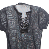 Sheer Womens Top Black M