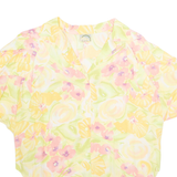 Womens Printed Blouse Yellow V-Neck Floral L