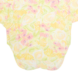 Womens Printed Blouse Yellow V-Neck Floral L