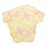 Womens Printed Blouse Yellow V-Neck Floral L