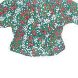 Womens Printed Blouse Green Floral 2XL