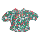 Womens Printed Blouse Green Floral 2XL