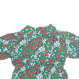 Womens Printed Blouse Green Floral 2XL