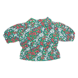 Womens Printed Blouse Green Floral 2XL