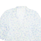 Womens Printed Blouse Blue V-Neck Floral L