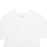 Womens Blouse White V-Neck L