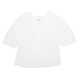 Womens Blouse White V-Neck L